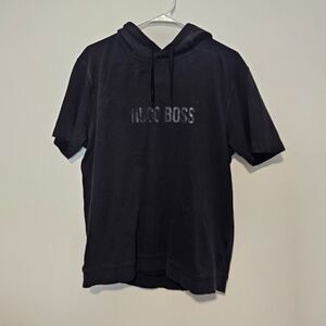 Black Hugo Boss Hoodie Tee Shirt lightweight